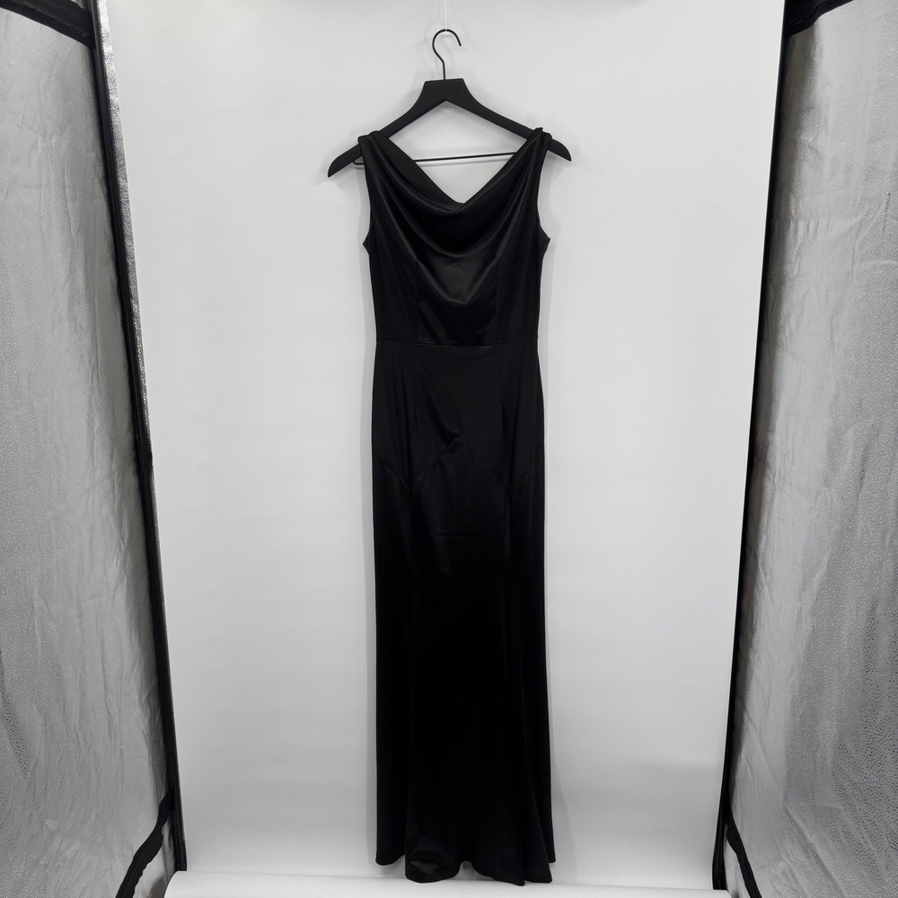 MUXXN Black Sleeveless Gown Dress Small Fit Flare‎ Cowl Neck Formal Wedding Sexy